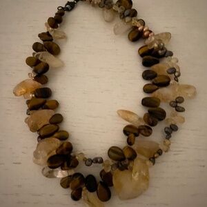 Brown and neutral gemstone necklace